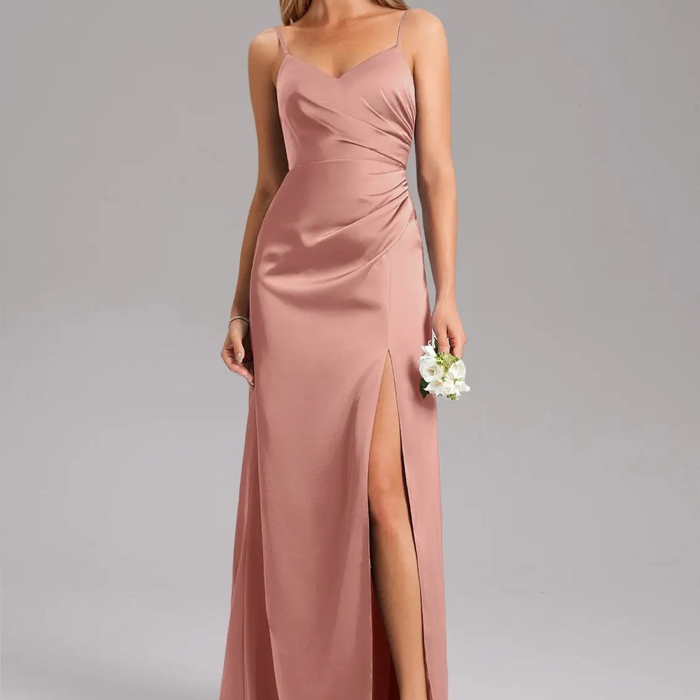 Azazie bridesmaids dress 
ROSETTE SHANIA STRETCH gown with slit 
NEW WITH TAGS